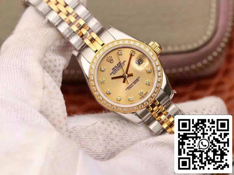 Rolex Lady Datejust 28MM 1:1 Best Edition Swiss NH05 movimento Plating 18K Gold Dial