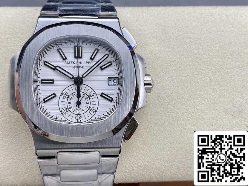 Patek Philippe Nautilus 5980/1A-019 1:1 Best Edition PPF Fabbrica White Dial