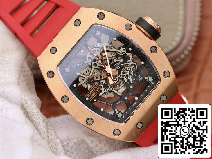 Richard Mille RM035 Americas KV Fabbrica 1:1 Best Edition Rose Gold