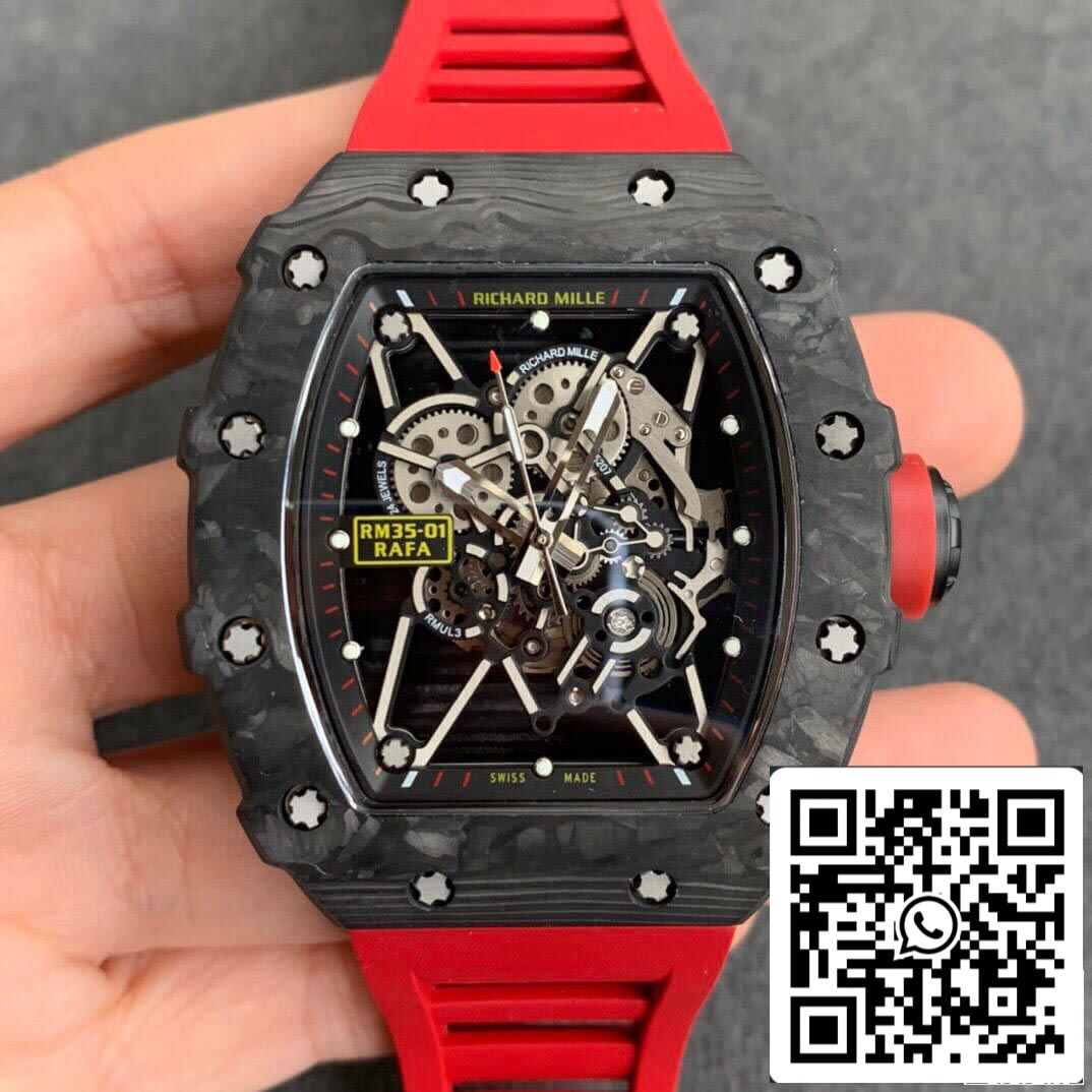 Richard Mille RM35-01 1:1 Best Edition KV Fabbrica Red cinturino