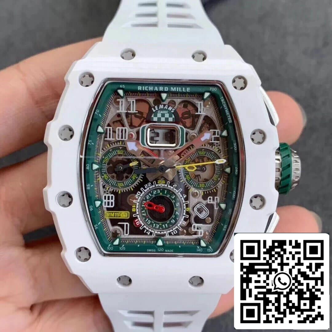 Richard Mille RM011-03 1:1 Best Edition KV Fabbrica White cinturino