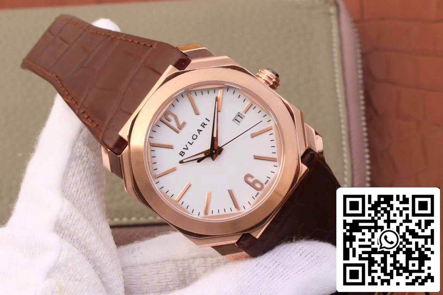 Bvlgari Octo 102119 BGOP38WGLD 1:1 edición mejor cuadrante blanco