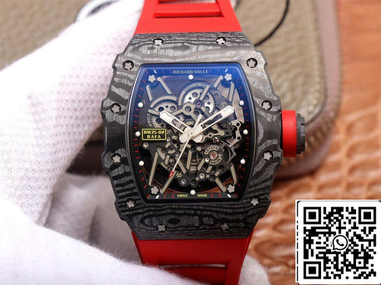 Richard Mille RM35-02 1:1 Best Edition ZF Fabbrica Red Rubber cinturino