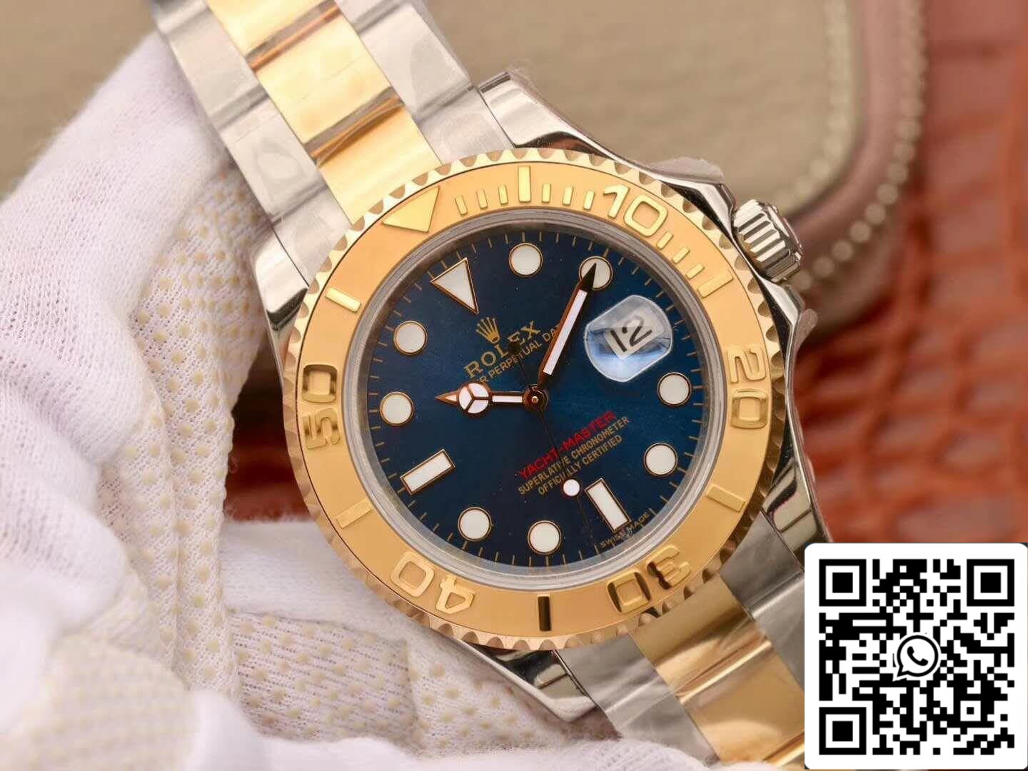 Rolex Yacht-Master 40mm 16623 1:1 edizione migliore Swiss ETA2836 Oro Wrapped quadrante blu