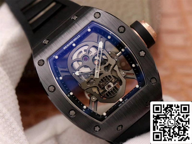 Richard Mille RM052-01 1:1 Best Edition ZF Fabbrica Black Ceramic Grey Skull Dial Swiss movimento