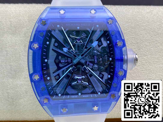 Richard Mille RM12-01 1:1 Best Edition RM Fabbrica Tourbillon Sapphire Clear Version