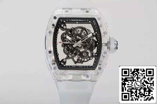 replica Richard Mille RM055  Best Edition RM Fabbrica Transparent Skeleton Dial