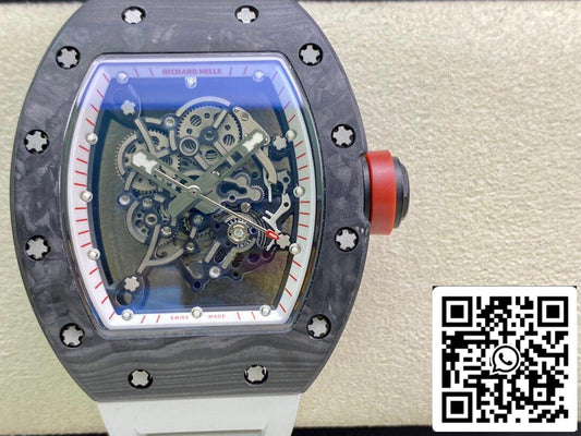 Richard Mille RM055 1:1 Best Edition KV Fabbrica V2 Cinturón de goma blanco