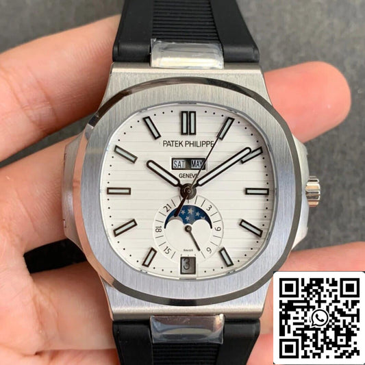 Patek Philippe Nautilus 5726 1:1 edizione migliore GR Fabbrica V2 Nero Gomma cinturino