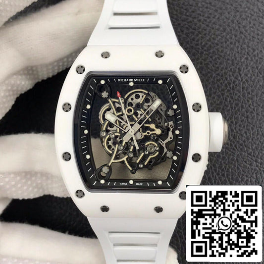 Richard Mille RM055 1:1 Best Edition ZF Fabbrica White Ceramic