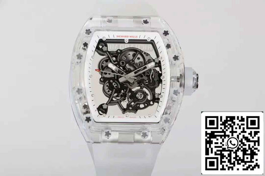 Richard Mille RM055 1:1 Best Edition RM Fabbrica Transparent Case replica Watch