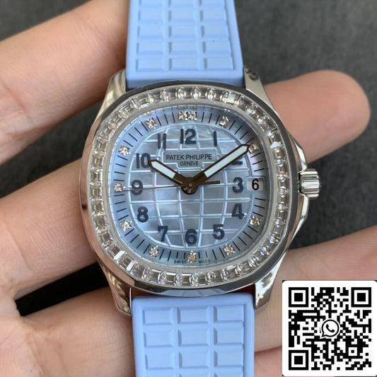 Patek Philippe Aquanaut 5072G-001 1:1 Best Edition PPF Fabbrica 18k White Gold Light Blue Dial