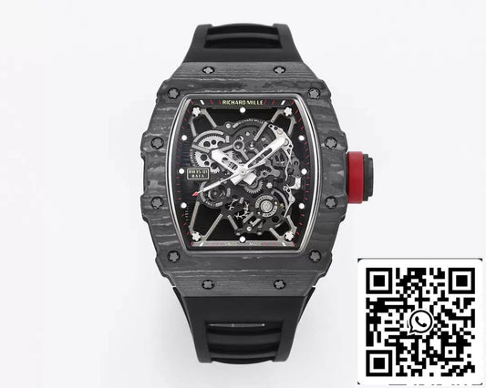 Richard Mille RM35-01 1:1 edizione migliore BBR Fabbrica Nero Gomma cinturino