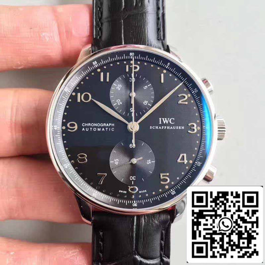 Cronógrafo Português IWC IW371447 ZF Fabbrica 1:1 Best Edition Suíço ETA79350 Mostrador Preto