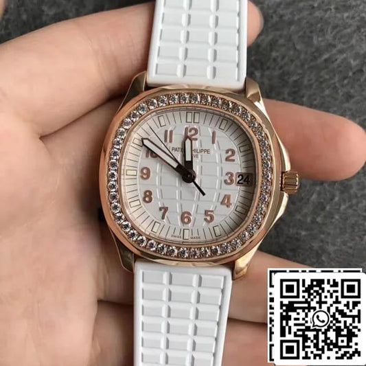 Patek Philippe Aquanaut 5068R-010 1:1 Best Edition PPF Fabbrica Rose Gold White Dial