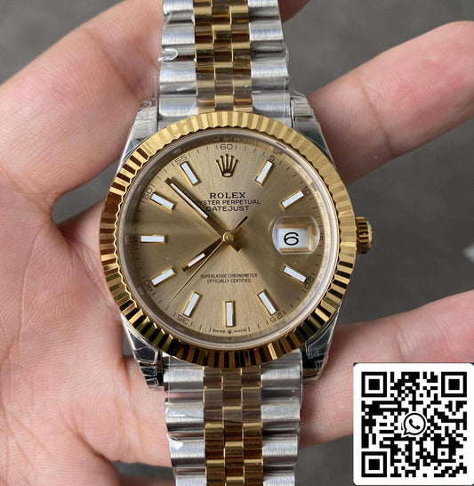 Rolex Datejust M126333-0010 41MM 1:1 edizione migliore VS Fabbrica Oro lunetta