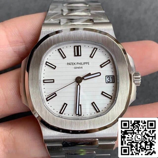 Patek Philippe Nautilus 5711/1A-011 1:1 Melhor Edição PPF Fabbrica V4 Mostrador Branco Suíço ETA324