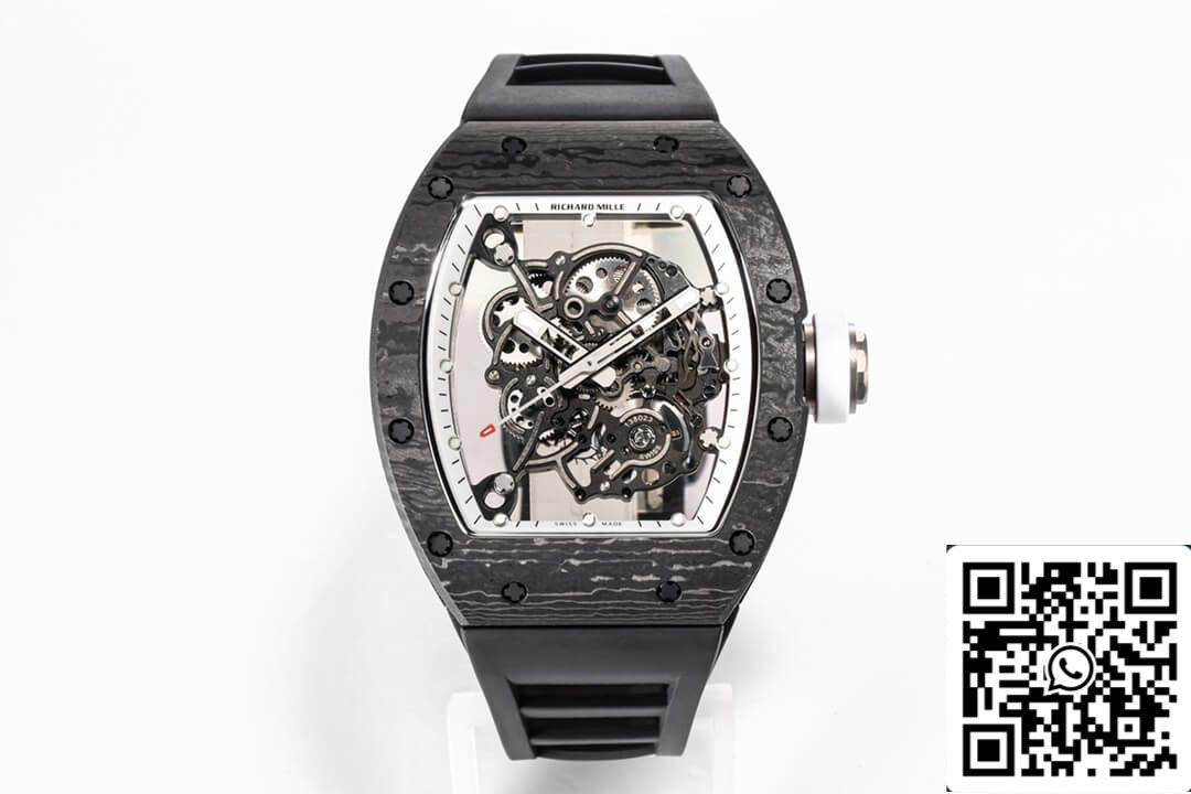 Richard Mille RM055 NTPT 1:1 edizione migliore BBR Fabbrica Nero cinturino
