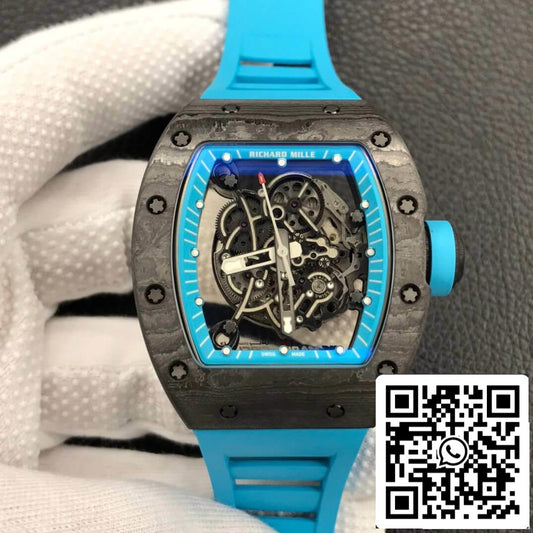 Richard Mille RM055 1:1 Best Edition ZF Fabbrica Blue Rubber cinturino
