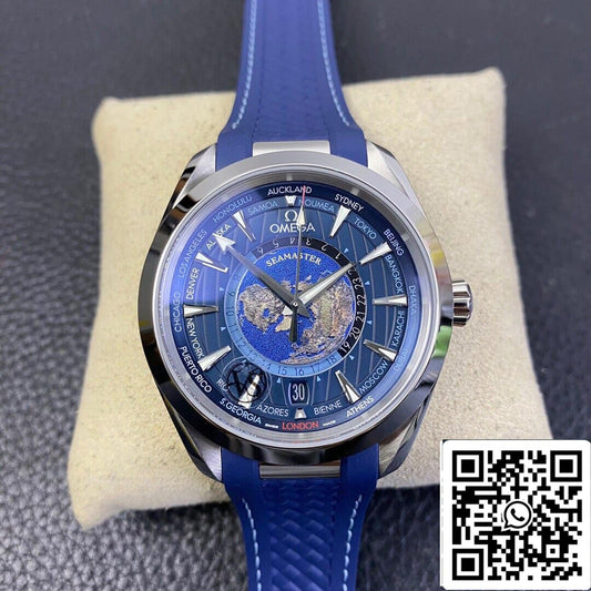 Omega Seamaster Aqua Terra GMT Worldtimer 220.12.43.22.03.001 1:1 edizione migliore VS Fabbrica quadrante blu
