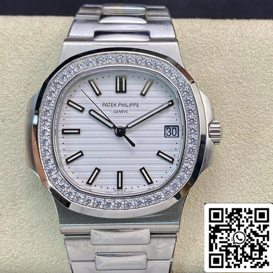 Patek Philippe Nautilus 5713/1G-010 1:1 Best Edition PPF Fabbrica V4 White Dial Swiss ETA324