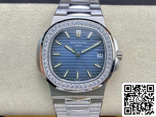 Patek Philippe Nautilus 5713/1G-010 1:1 Melhor Edição PPF Fabbrica V4 Mostrador Azul Suíço ETA324