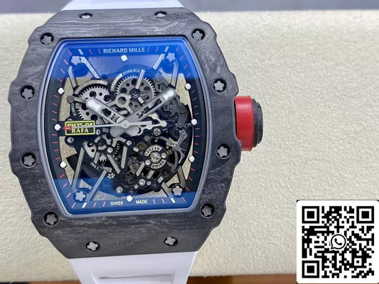 Richard Mille RM35-02 1:1 Best Edition T+ Fabbrica Carbon Fiber White cinturino