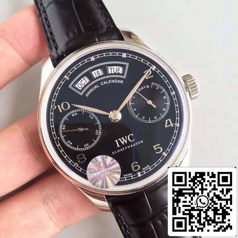 IWC Portugieser Annual Calendar IW503502 YL Fabbrica 1:1 Best Edition Swiss ETA52850 Black Dial