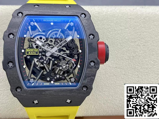 Richard Mille RM35-02 1:1 Best Edition T+ Fabbrica NTPT Carbon Fiber Yellow cinturino