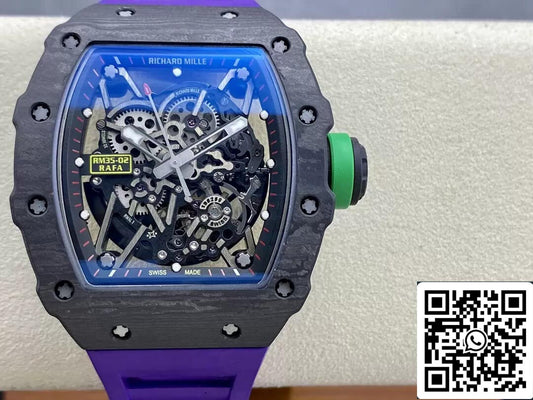 Richard Mille RM35-02 1:1 Best Edition T+ Fabbrica NTPT Carbon Fiber Purple cinturino