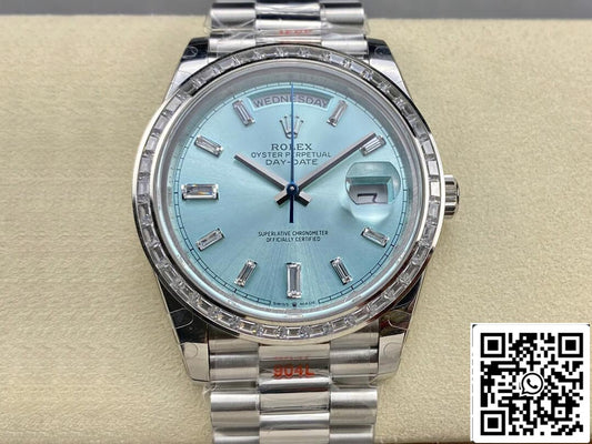 Rolex Day Date M228396TBR-0002 1:1 edição melhor GM Fabbrica Ice quadrante azul