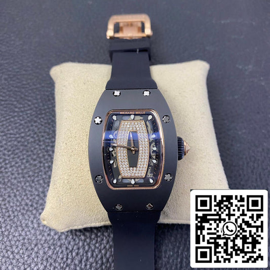 Richard Mille RM 07-01 1:1 Best Edition RM Fabbrica Black Rubber cinturino