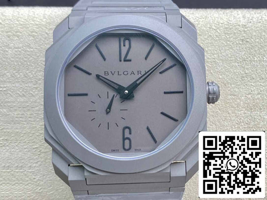 Bvlgari Octo Finissimo 102713 BGO40C14TTXTAUTO 1:1 edición mejorada BV Fabbrica Argento Grey quadrante