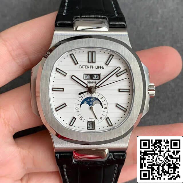 Patek Philippe Nautilus 5726/1A-014 1:1 edizione migliore GR Fabbrica Blu Pelle cinturino