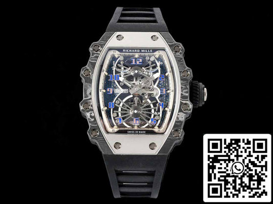 Richard Mille RM21-01 1:1 Best Edition RM Fabbrica Tourbillon Skeleton Dial Black cinturino