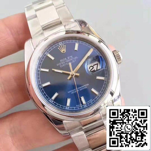 Rolex Datejust II 36mm 116200 AR Fabbrica quadrante blu 1:1 edizione migliore Swiss ETA3135
