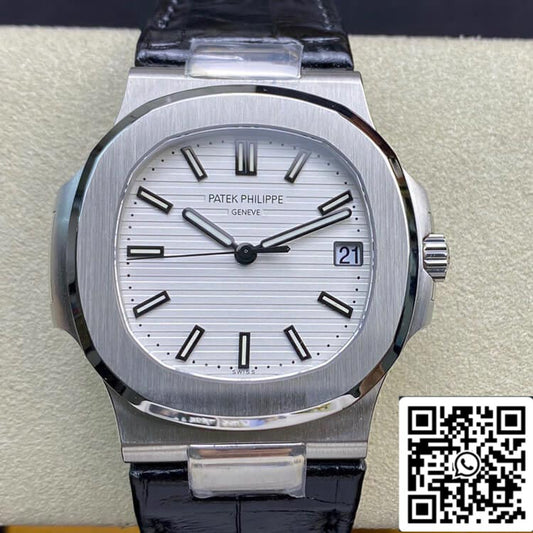 Patek Philippe Nautilus 5711 1:1 edizione migliore 3K Fabbrica quadrante bianco Cowhide cinturino
