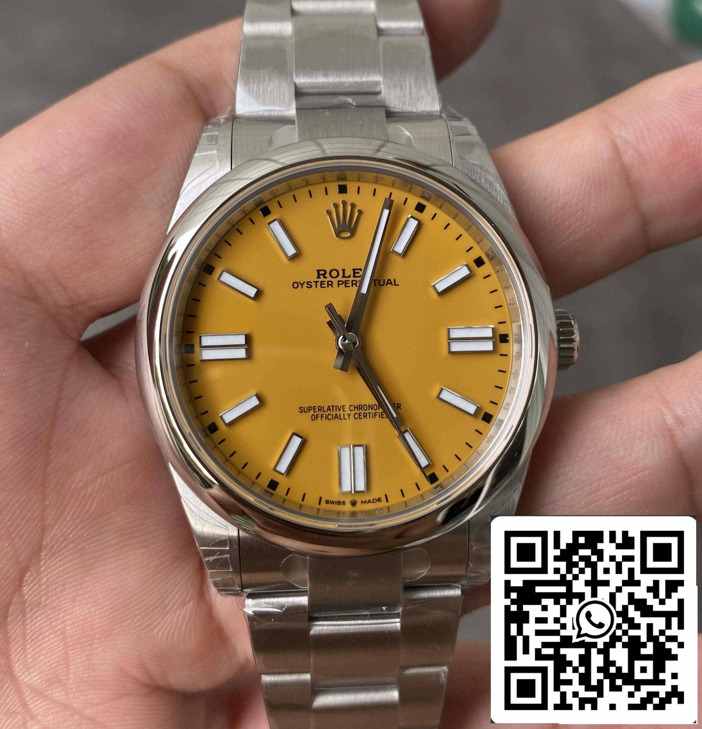 Rolex Oyster Perpetual 41MM M124300-0004 1:1 edizione migliore VS Fabbrica Yellow quadrante