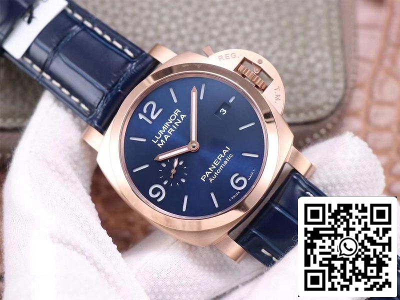 Panerai Luminor Marina Goldtech PAM01112 1:1 edizione migliore VS Fabbrica quadrante blu Swiss P9010