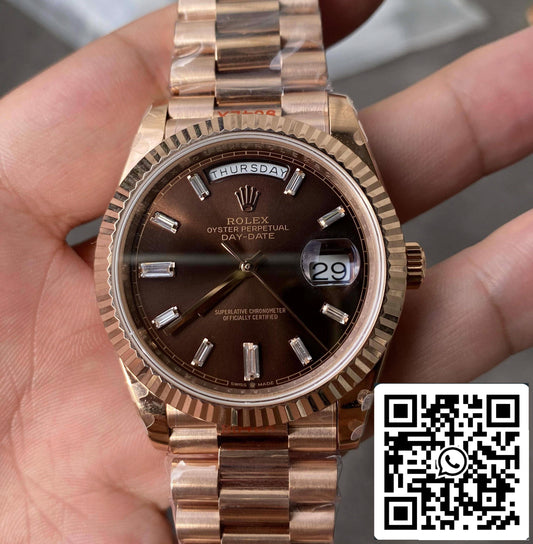 Rolex Day Date M228235-0003 1:1 edizione migliore GM Fabbrica V2 Chocolate quadrante