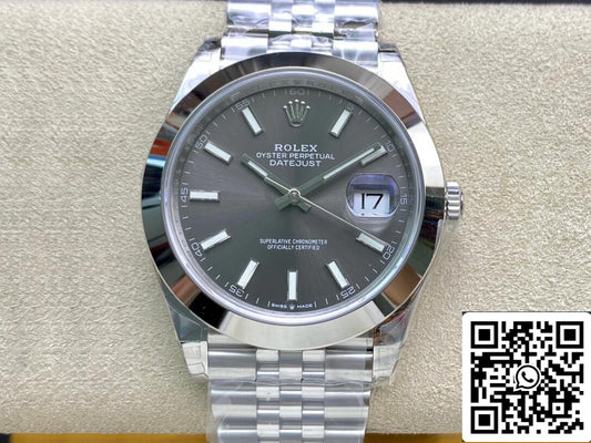 Rolex Datejust M126300-0008 1:1 Smooth rim VS Fabbrica Gray quadrante