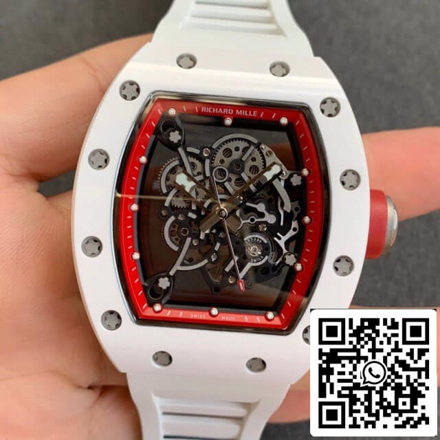 Richard Mille RM055 1:1 Best Edition KV Fabbrica V2 Cinturón de caucho cerámico