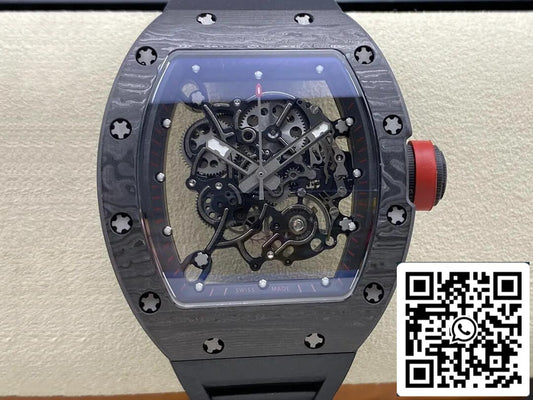 Richard Mille RM-055 1:1 edizione migliore BBR Fabbrica fibra di carbonio Nero Cassa