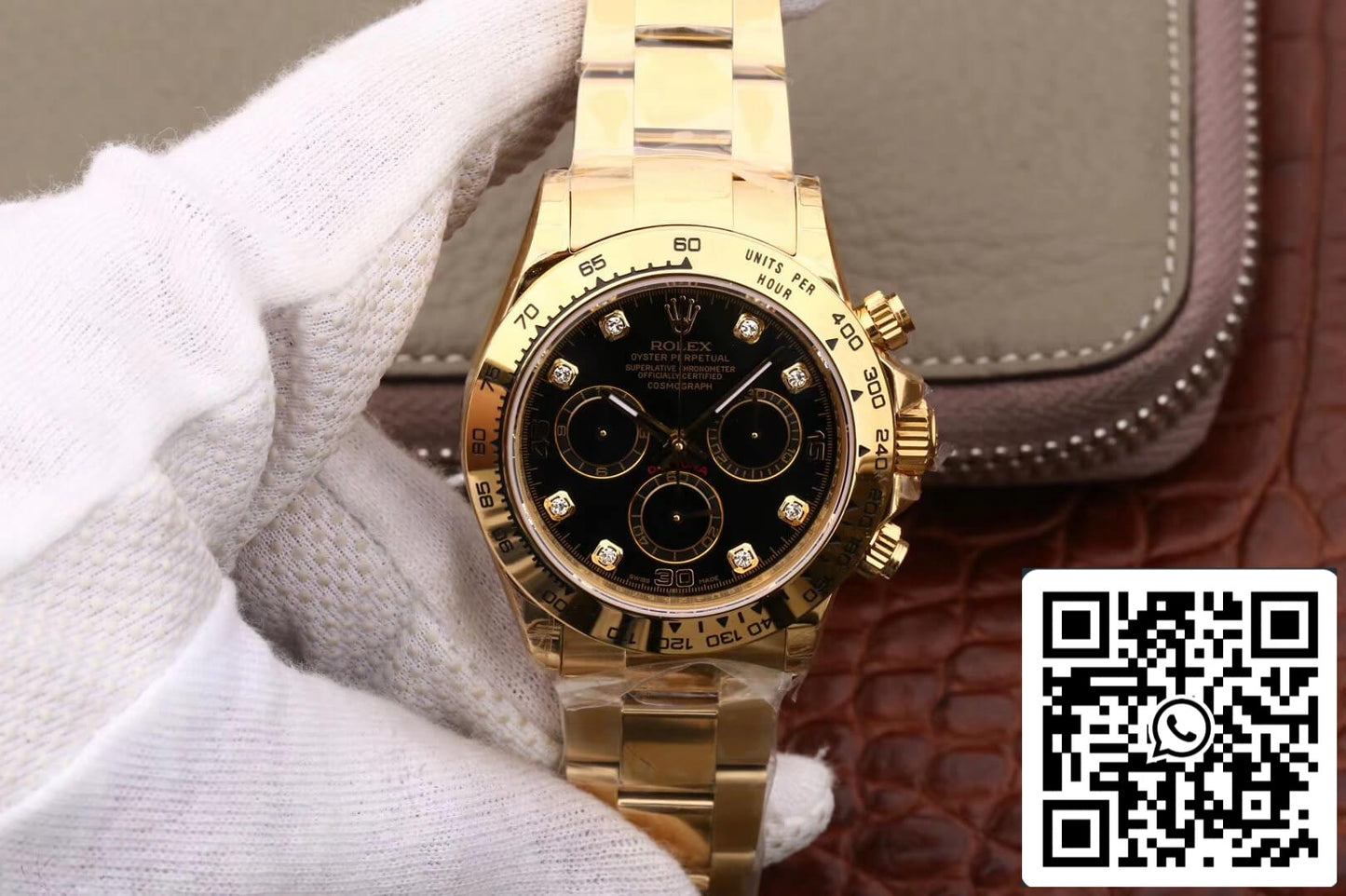 Rolex Daytona Cosmograph M116508-0008 1:1 edição melhor JH Fabbrica mostrador em ouro amarelo e diamantes