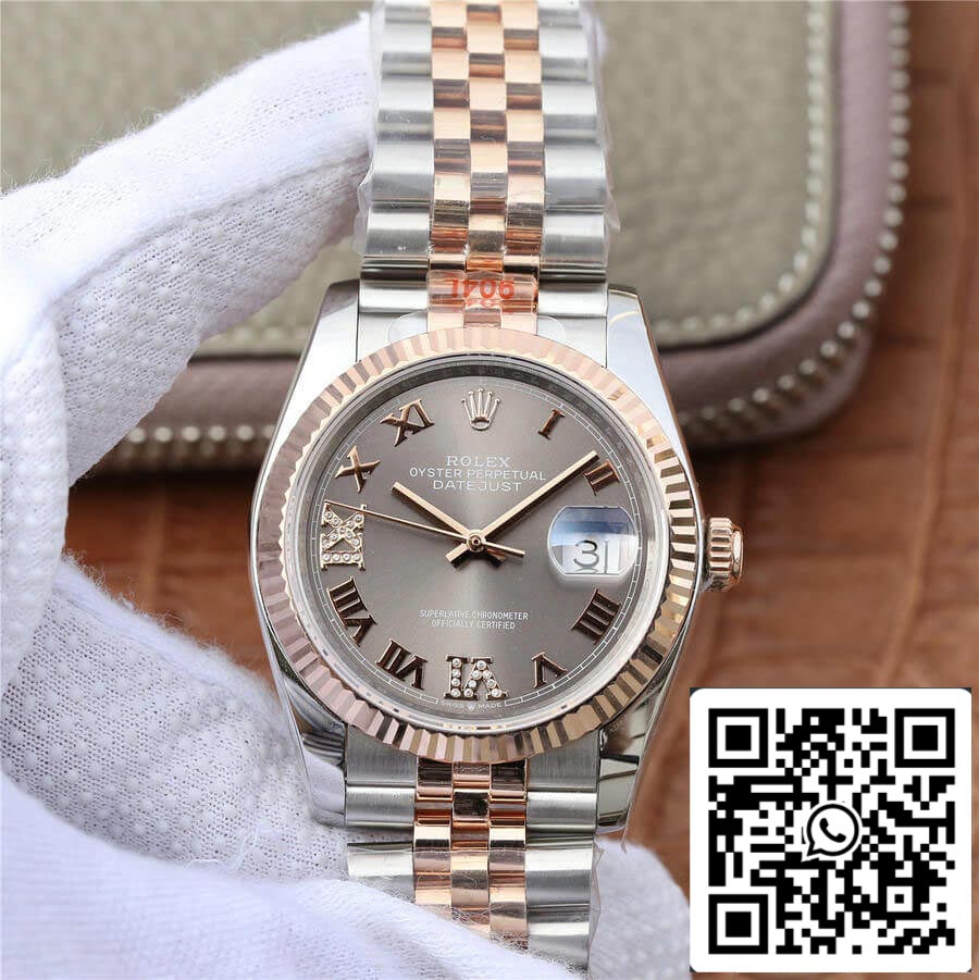Rolex Datejust M126231-0023 36MM 1:1 edizione migliore GM Fabbrica Grigio quadrante