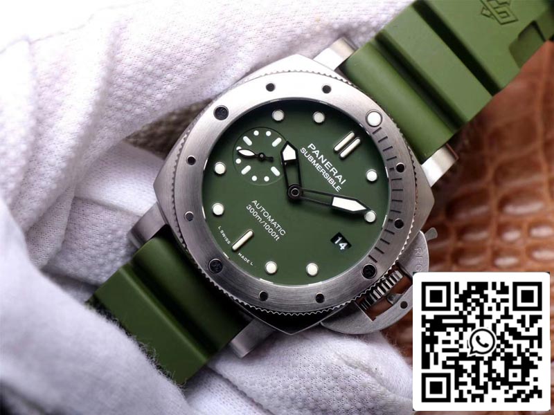 Panerai Submersible PAM01055 1:1 edizione migliore VS Fabbrica quadrante verde Swiss P9000