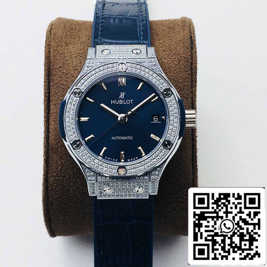 Hublot Classic Fusion 38MM 1:1 edizione migliore HB Fabbrica Diamond quadrante blu