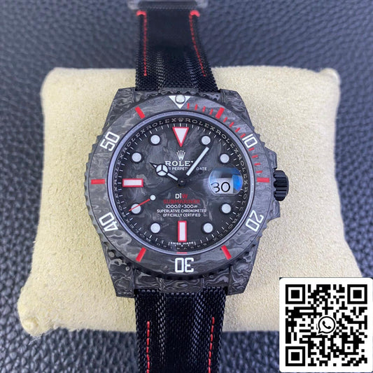 Rolex Submariner 1:1 edizione migliore VS Fabbrica DIW fibra di carbonio Nylon Velcro cinturino