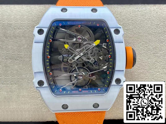 Richard Mille RM27-02 1:1 Best Edition RM Fabbrica Skeleton Tourbillon Orange cinturino