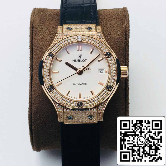 Hublot Classic Fusion 38MM 1:1 edizione migliore HB Fabbrica Diamond quadrante bianco